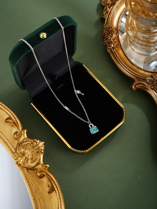 子佩集【灵魂契合】银S925套链【PYT5037-XF】项链培育宝石帕拉伊巴蓝碧玺2601 商品图8