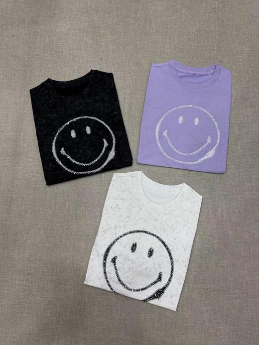 F013028联名长袖T恤2026新品烫钻笑脸长袖T俏皮软语 商品图9
