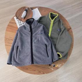 2026原创冬日系户外风！简约亲子立领拉链夹克式摇粒绒运动外套！