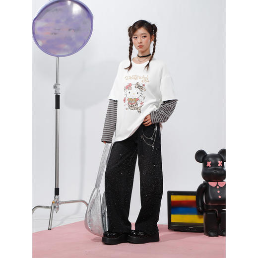 条纹长袖KT假两件圆领T恤-纪念日百货门店同款169264837 商品图1