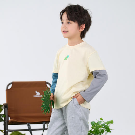 【纯棉10A抗菌】棉花堂水彩动物假两件长袖童装 -FA61005 商品图5