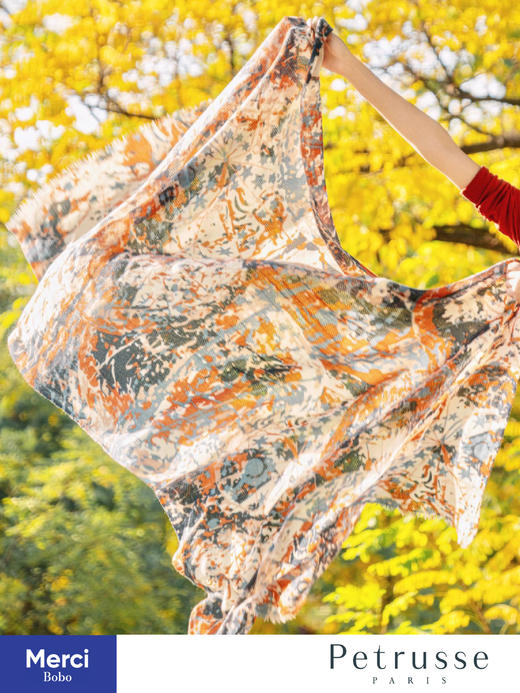 Petrusse 贝图丝 Copernic 哥白尼 丝网印刷 羊毛长围巾 商品图10