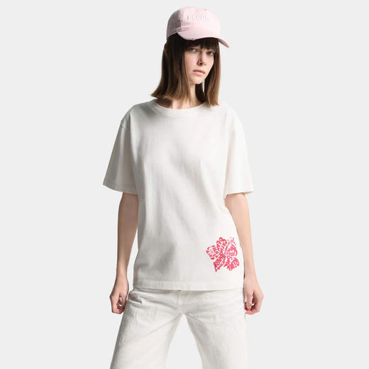 DSQUARED2 女士徽标印花棉质圆领短袖T恤 白色 S75GD0516 D20106 100 商品图2