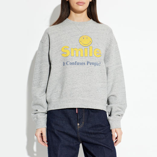 DSQUARED2 女士字母徽标印花棉质长袖卫衣 蓝色 S75GU0633 D25026 856M 商品图1