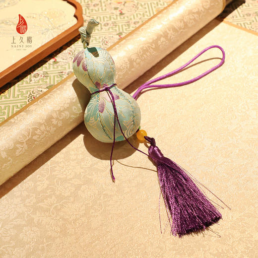 上久楷新中式国风文创礼盒送礼 摆件 宋锦挂件 五福芦 商品图6