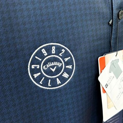 Callaway 高尔夫男士 经典基础款刺绣标千鸟格polo领衬衫 保暖发热 商品图4