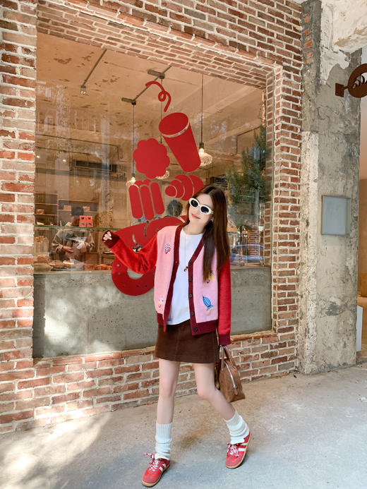 <曾小咸推荐>2.14现货秒杀 ！微信超特价！撞色V领针织开衫 日常229.99 立减140 秒杀89.99！！ 商品图8