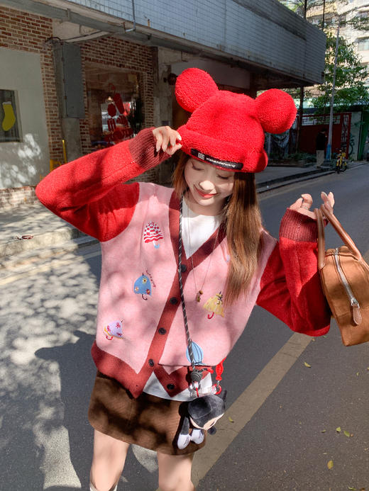 <曾小咸推荐>2.14现货秒杀 ！微信超特价！撞色V领针织开衫 日常229.99 立减140 秒杀89.99！！ 商品图6