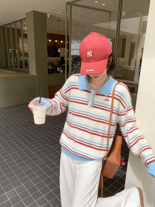 <曾小咸推荐>2.14现货秒杀 ！微信超特价！韩系撞色条纹毛衣 日常209.99 立减120 秒杀89.99！！ 商品图9