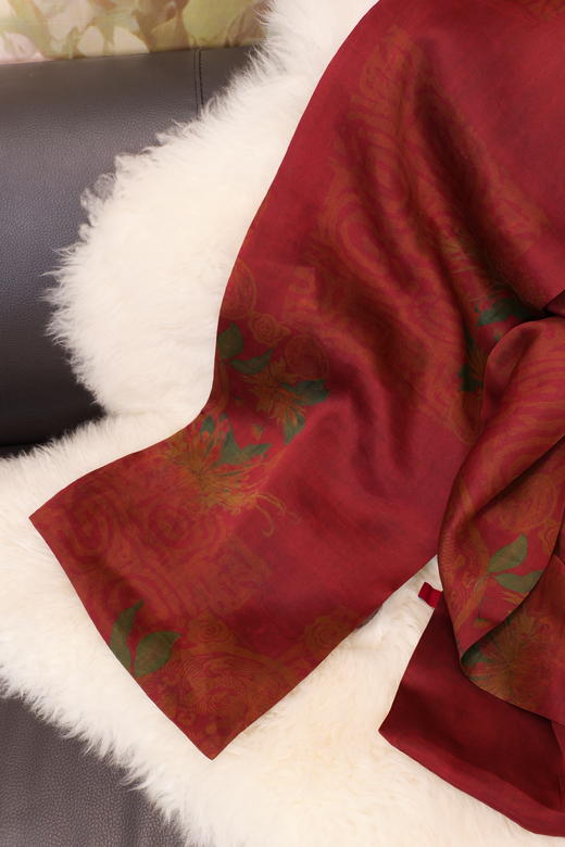 贝丘有鱼·东方莨造香云纱染整双层丝巾 前置印花熟丝工艺 秀工莨作出品 商品图3