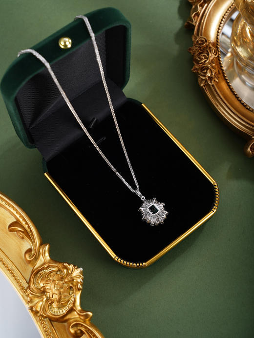 子佩集【朗曜清嘉】银S925套链【PYP2047-XF】项链培育宝石祖母绿2601 商品图6