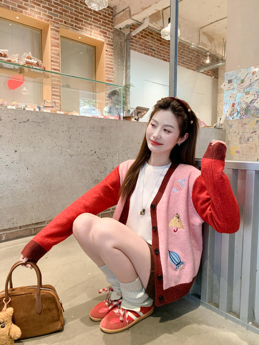 <曾小咸推荐>2.14现货秒杀 ！微信超特价！撞色V领针织开衫 日常229.99 立减140 秒杀89.99！！ 商品图14