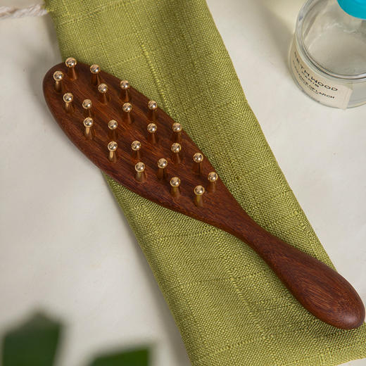 兰序金丝檀黄铜按摩梳 全身可用 直排梳/叹号梳 送收纳袋 商品图8