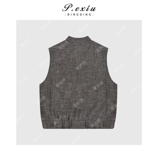 04-2潘依绣丁丁宠粉欧版老钱风撞色竖条纹V领无袖马甲Q46321 商品图1