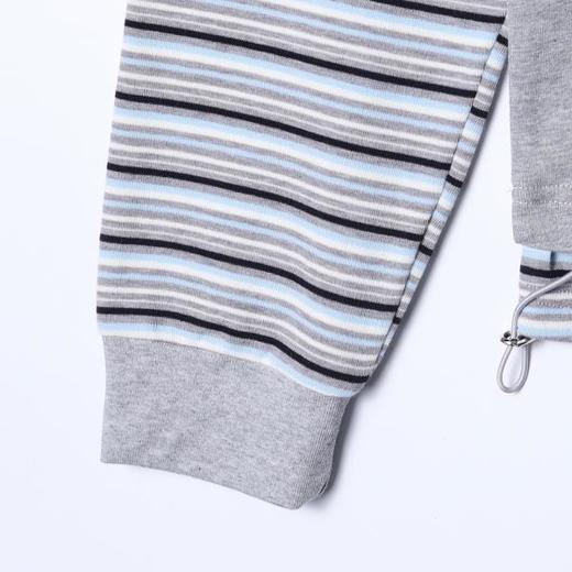 26008SDSA男装2026新款高贵轻奢设计师拼接条纹圆领假两件长袖T恤百搭 商品图3