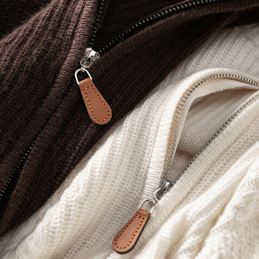 100%Baby小山羊绒~简约半高立领绞花毛巾绣开衫外套BABY260479 商品图4