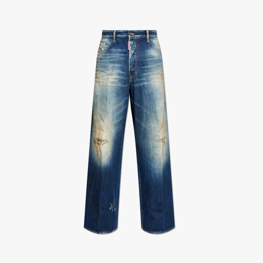 DSQUARED2 男士字母徽标刺绣做旧休闲牛仔裤 蓝色 S71LB1651 D30011 470 商品图0