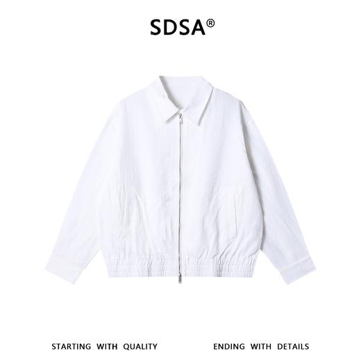 SDSA男士春夏新款痞帅男装老钱风商务纯色拉链翻领夹克外套百搭 商品图0