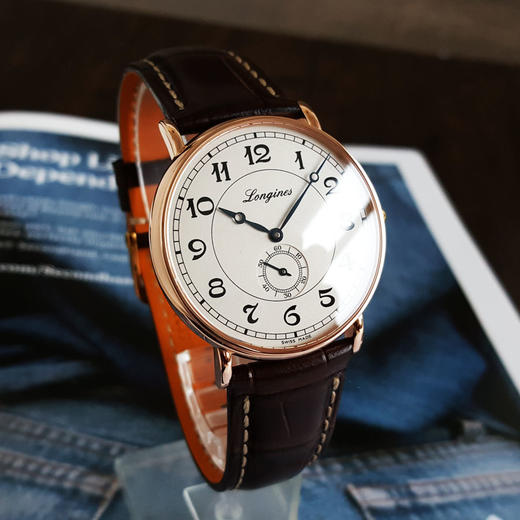 【95新】LONGINES 浪琴L4.785.8.73.2自动机械机芯38.5MM（男款）经典复刻系列18K玫瑰金160126NJS24 商品图2