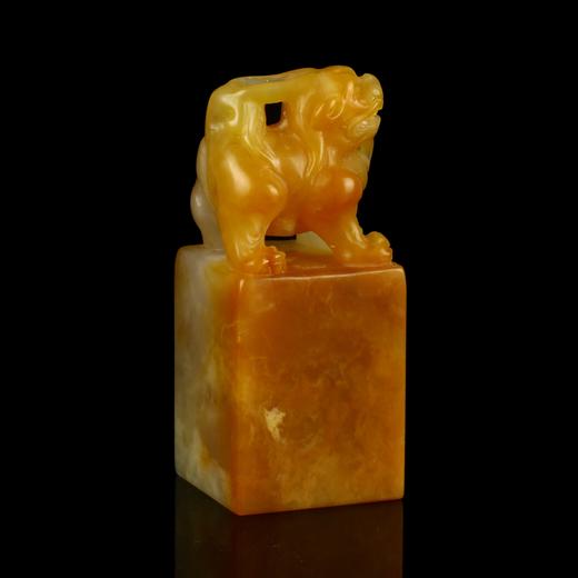 孤品17708老挝冻石田黄石貔貅钮章姓名章收藏章-2.5*2.5*5.8cm 商品图2
