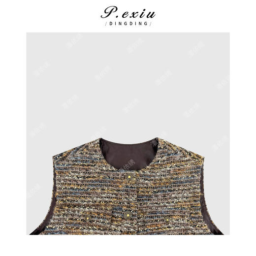 04-2潘依绣丁丁宠粉羊毛金属纱手工编织小香风减龄马甲 M9059 商品图2