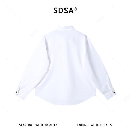 SDSA男士春夏新款痞帅男装韩版简约设计纯色长袖衬衫百搭宽松衬衣 商品图5