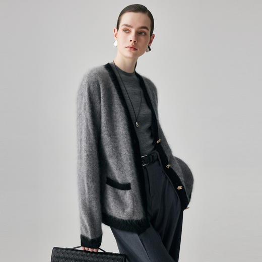 【咕咕同款】PALUOPO/PLV领女开衫ET2F8106R/约重325g帕罗 商品图6