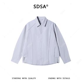 SDSA男士春夏新款痞帅男装复古设计感拼接按扣翻领夹克外套百搭