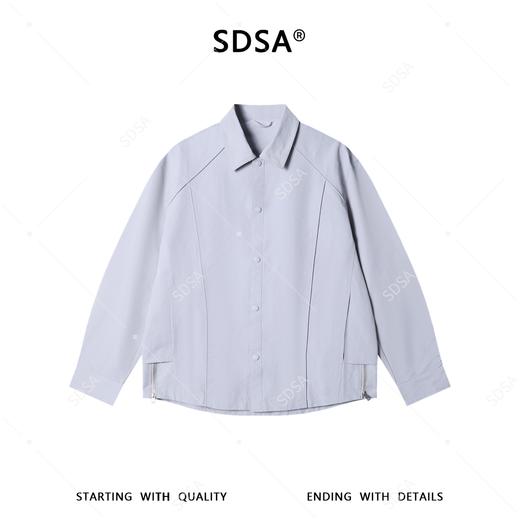 SDSA男士春夏新款痞帅男装复古设计感拼接按扣翻领夹克外套百搭 商品图0