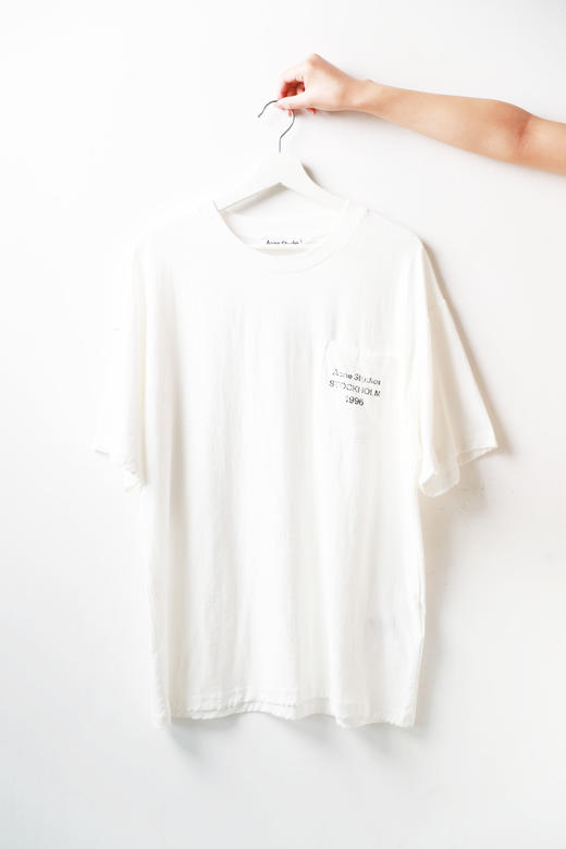 字母口袋tee，水洗做旧工艺。Oversize宽松基础款情侣t恤E013158 商品图10