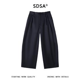 SDSA男装2026新款高贵轻奢百搭纯色收褶阔腿休闲裤时尚简约裤子
