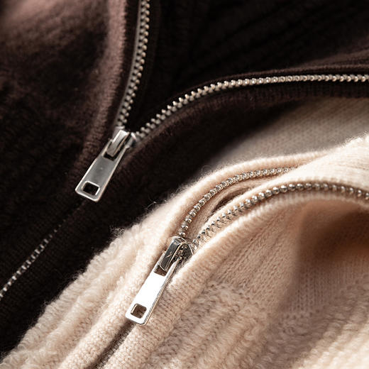 100%Baby小山羊绒~半开拉链多穿翻领毛巾绣羊绒衫BABY260497 商品图4