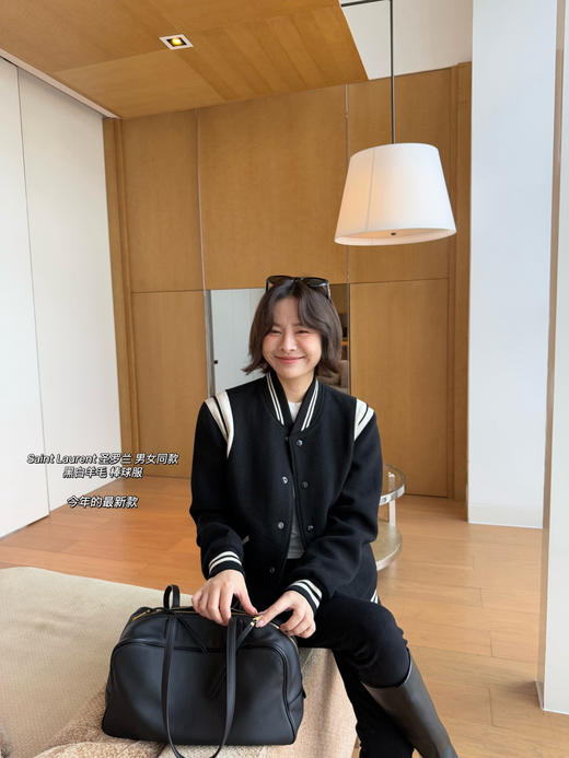 YS*原单Teddy撞色拼皮羊毛棒球服官网同步 商品图10