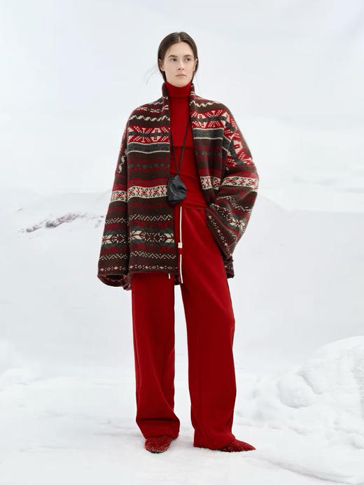 红红火火一整年弧型拼接弯刀镰刀卫裤 商品图5