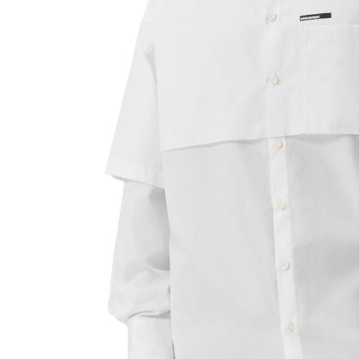 DSQUARED2 男士字母徽标印花棉质长袖衬衫 白色 S74DM0947 S36275 100 商品图3