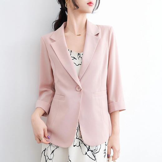 【春季薄款女士小西装外套】西服上衣气质修身减龄简约 显瘦休闲百搭西装  商品图1