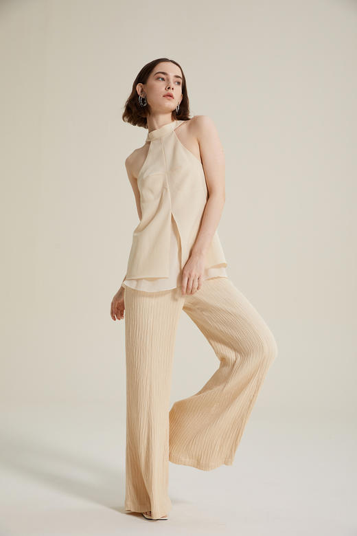 肌理感垂坠阔腿裤 商品图1