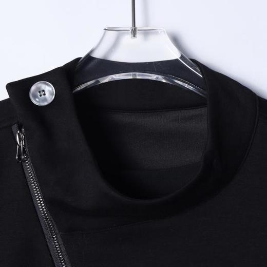 SDSA男士春夏新款痞帅男装韩版潮牌纯色斜拉链立领卫衣百搭宽松 商品图1