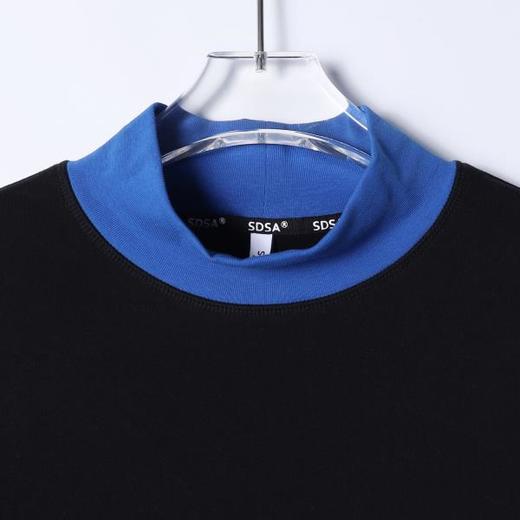 SDSA男装2026新款高贵轻奢美式复古拼接立领长袖T恤百搭时尚上衣 商品图1