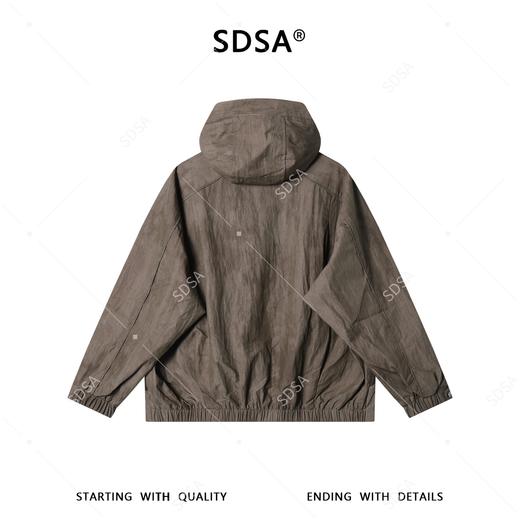 SDSA男士春夏新款痞帅男装美式时尚拼接拉链立领连帽夹克外套百搭 商品图4
