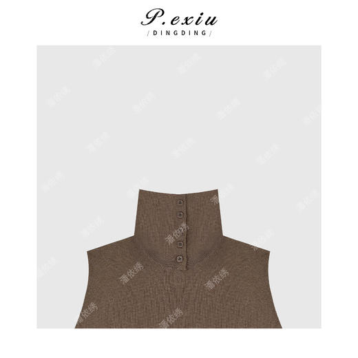 04-1潘依绣丁丁宠粉韩系简约纯色纽扣高领无袖针织马甲Q66240 商品图2