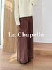专柜实拍【磨毛阔腿裤】拉夏贝尔/La Chapelle全棉立体有型显瘦高腰卷边直筒阔腿百搭牛仔裤 商品缩略图7