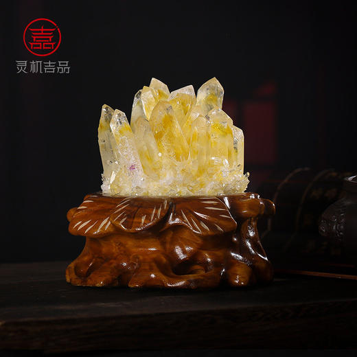 【祈愿吉品】原矿活水晶簇原石摆件绿幽灵聚宝盆乔迁新居 商品图3