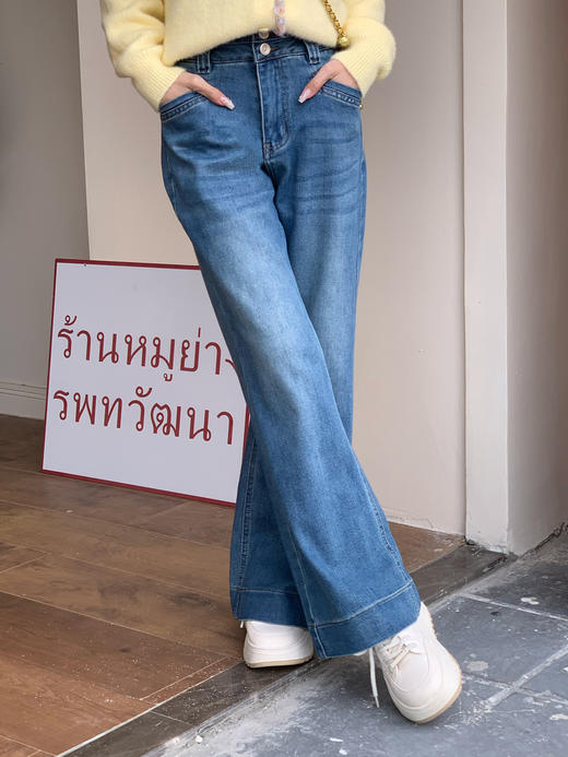 【百图lulu定制】【轻松牛仔裤】棉莱赛尔混纺 轻松 直筒牛仔裤 商品图0