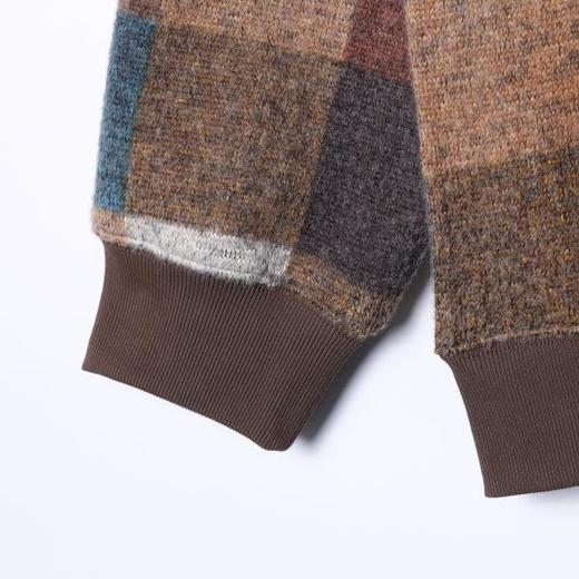 SDSA秋冬新款痞帅男装时尚撞色格子设计半拉链立领连帽卫衣高级感 商品图3