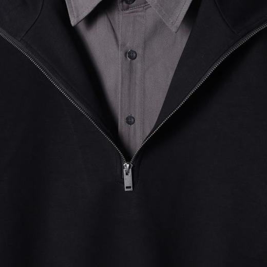 WY730SDSA春夏新款痞帅男装美式潮牌半拉链立领假两件卫衣百搭宽松上衣 商品图3