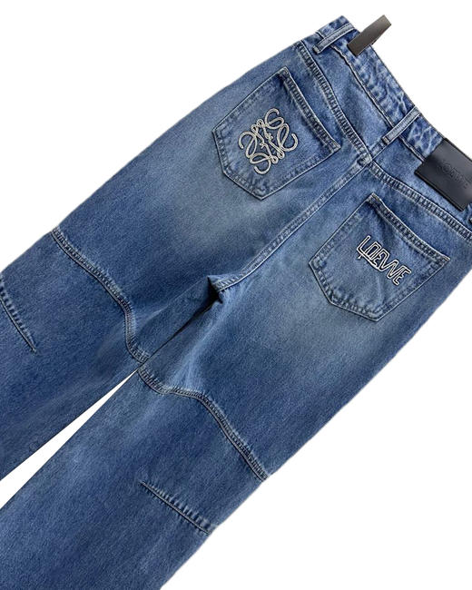 女款退色弯刀牛仔裤长裤la014 商品图2