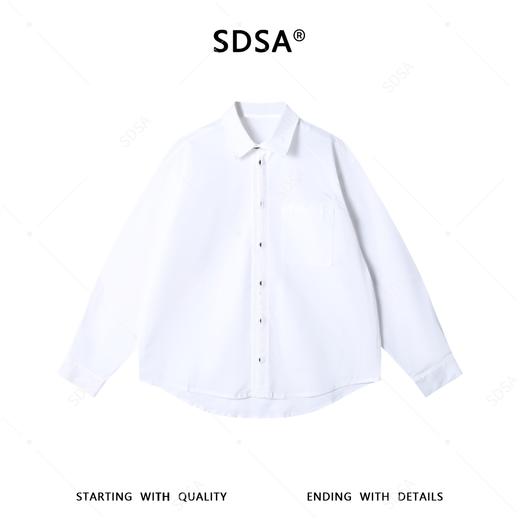 SDSA男士春夏新款痞帅男装韩版简约设计纯色长袖衬衫百搭宽松衬衣 商品图1