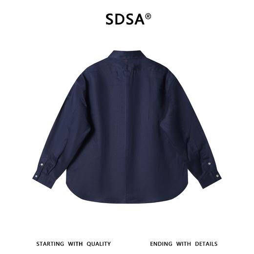SDSA男装2026新款高贵轻奢时尚纯色简约翻领长袖衬衫休闲百搭衬衣 商品图4