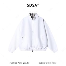 SDSA男士春夏新款痞帅男装设计师百搭纯色拉链立领夹克外套时尚